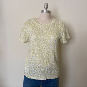 Sanctuary Linen Chartreuse Leopard Print Tee